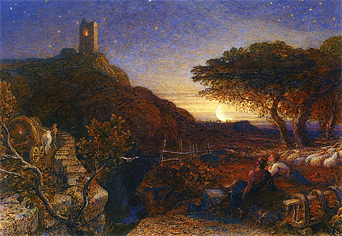 The Lonely Tower, vintage artwork by Samuel Palmer, A3 (16x12