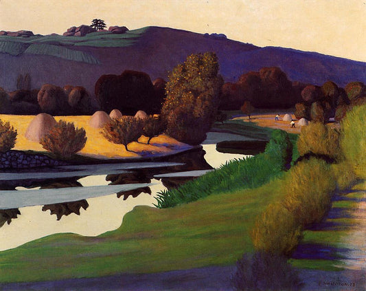 Evening on the Loire, vintage artwork by Felix Vallotton, 12x8" (A4) Poster