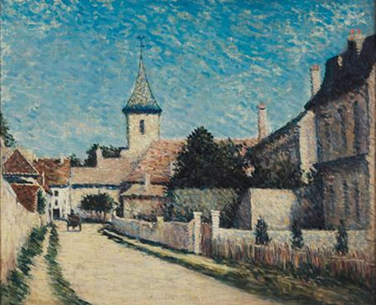 Road through Thorigny, near Lagny, vintage artwork by Leo Gausson, 12x8" (A4) Poster