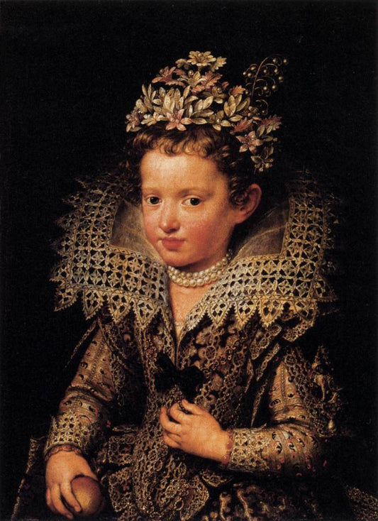 Portrait of Eleonora of Mantua as a Child, vintage artwork by Frans Pourbus the Younger, 12x8" (A4) Poster