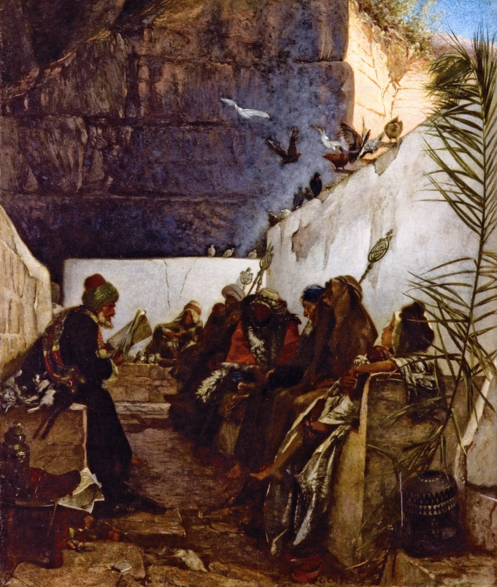 Reading the Koran in the Cave of Jeremiah, vintage artwork by Wilhelm Gentz, A3 (16x12") Poster Print