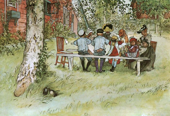 Breakfast under the big birch by Carl Larsson,A3(16x12")Poster