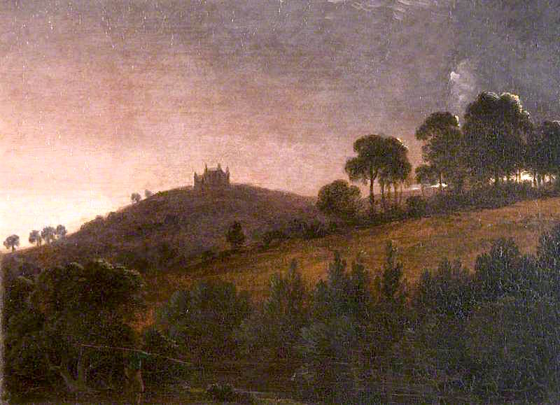 St Martha's from Mr Devis's House at Albury, Surrey, vintage artwork by Anthony Devis, 12x8" (A4) Poster