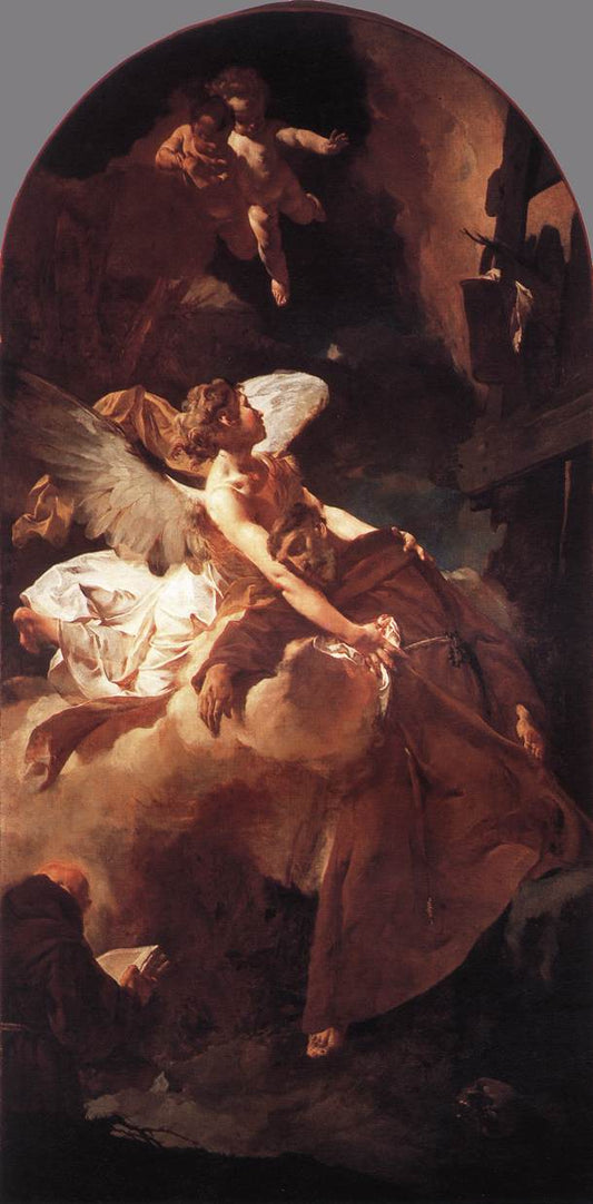 The Ecstasy of Saint Francis, vintage artwork by Giovanni Battista Piazzetta, 12x8" (A4) Poster