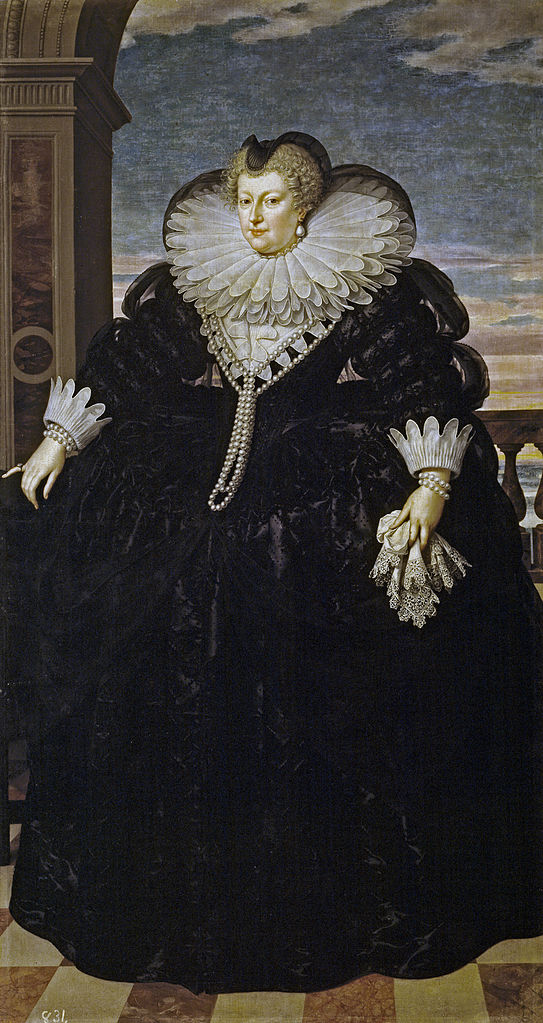 Marie de' Medici as Widow, vintage artwork by Frans Pourbus the Younger, 12x8" (A4) Poster