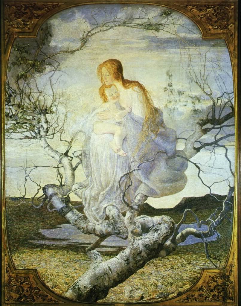 L’angelo della vita, vintage artwork by Giovanni Segantini, 12x8" (A4) Poster