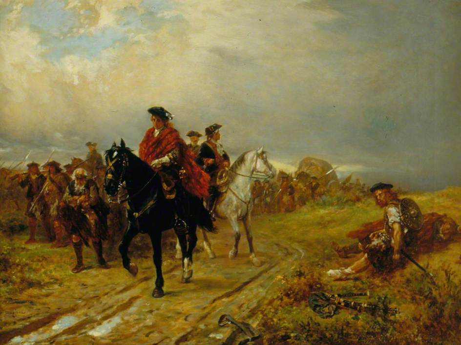 Highlanders on the March, vintage artwork by Robert Alexander Hillingford, 12x8" (A4) Poster