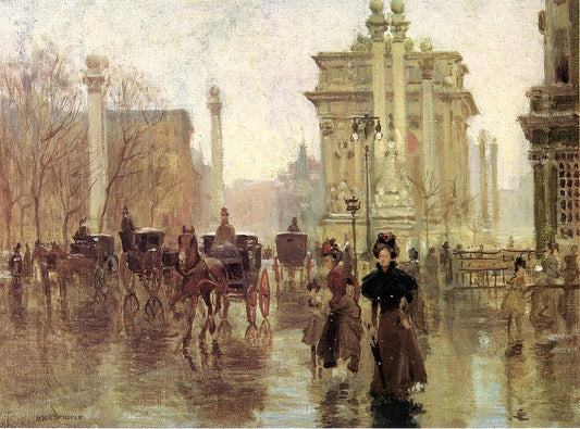 Dewey's Arch, vintage artwork by Paul Cornoyer, 12x8" (A4) Poster