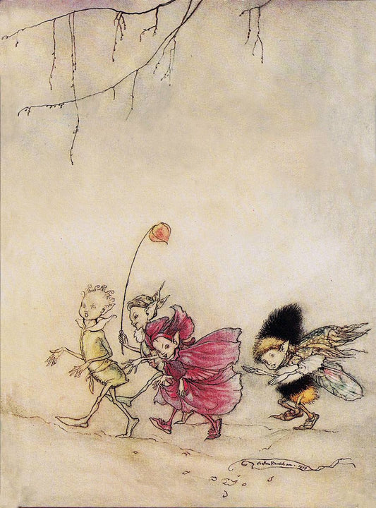 Elves, vintage artwork by Arthur Rackham, 12x8" (A4) Poster