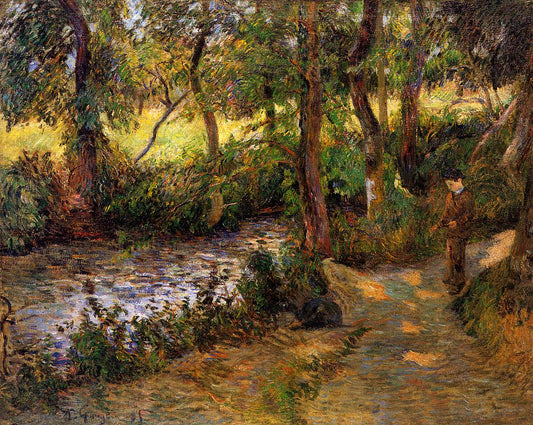 Boy by  the Water, vintage artwork by Paul Gauguin, 12x8" (A4) Poster