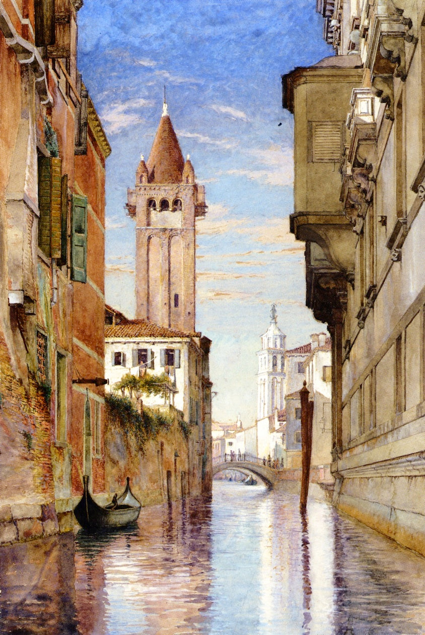 San Barnaba, Venice, vintage artwork by Charles Herbert Moore, 12x8" (A4) Poster