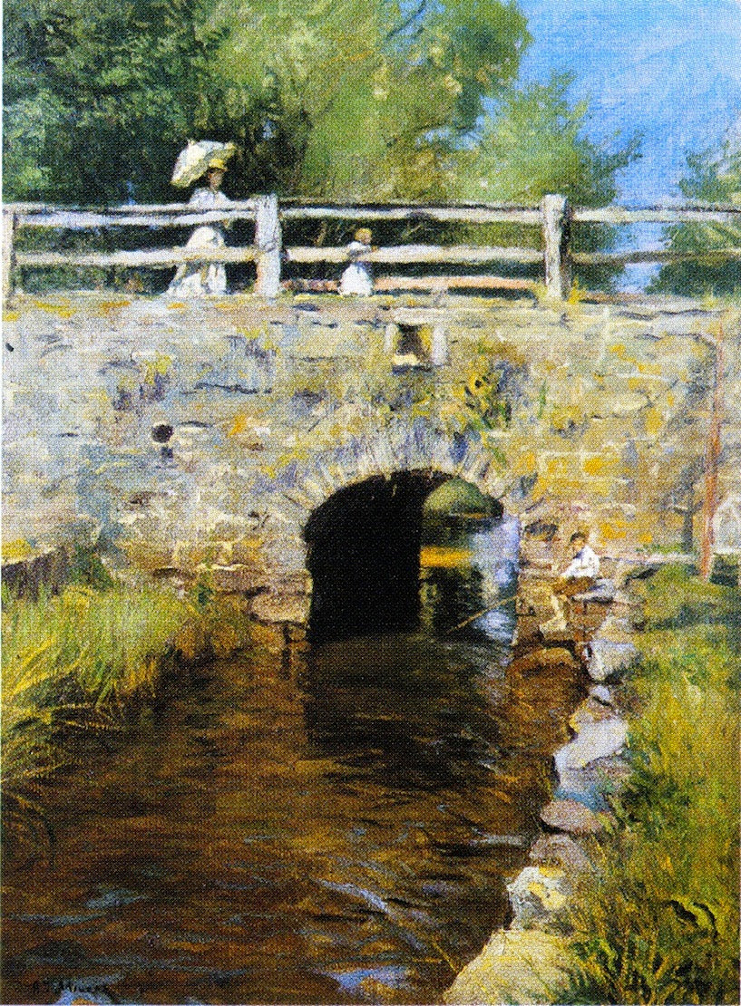 On the Bridge, vintage artwork by Addison Thomas Millar, 12x8" (A4) Poster