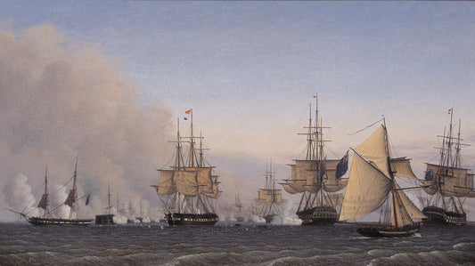 The Battle of Copenhagen on the 2nd of April 1801, vintage artwork by Emil Normann, A3 (16x12") Poster Print