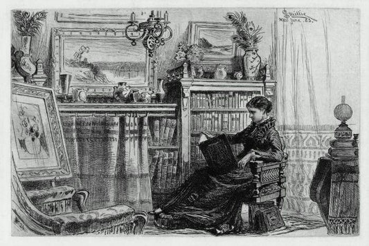 A Corner At Home, vintage artwork by James David Smillie, 12x8" (A4) Poster