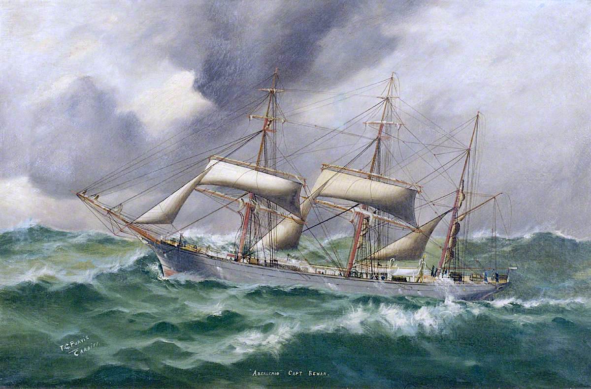 The 'Aberlemno' in a Gale, vintage artwork by Thomas G. Purvis, 12x8" (A4) Poster