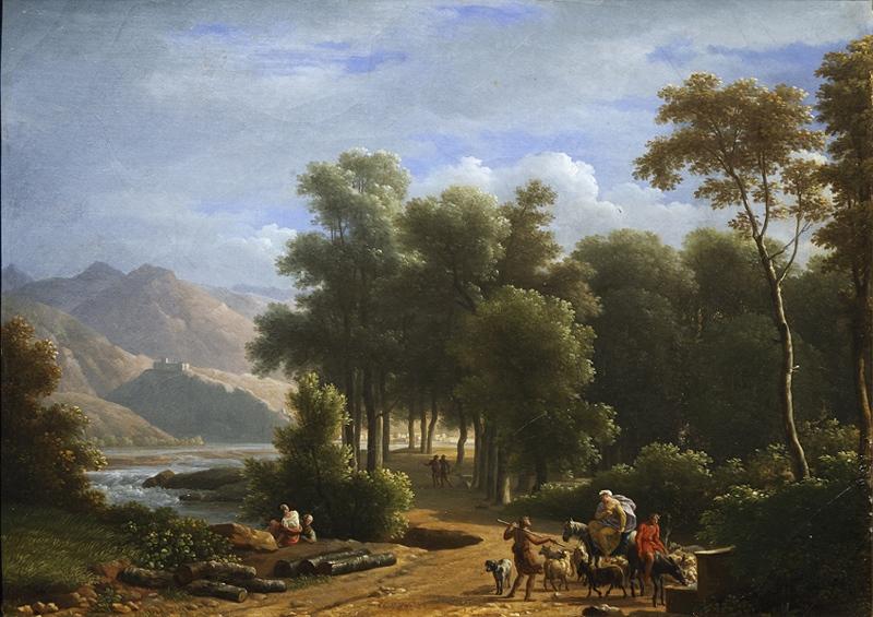 Mountain Landscape in Spring, vintage artwork by Jean-Joseph-Xavier Bidauld, 12x8" (A4) Poster