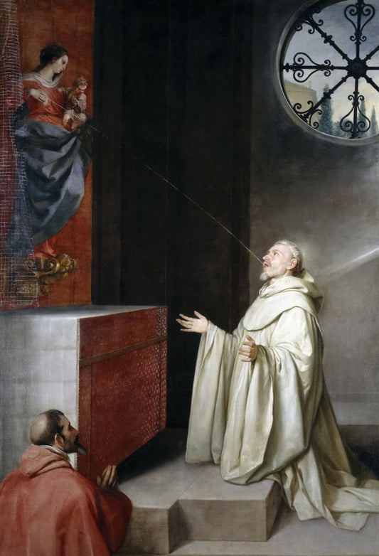 The Vision of St Bernard, vintage artwork by Alonso Cano, 12x8" (A4) Poster