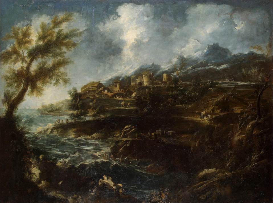 The Seashore, vintage artwork by Alessandro Magnasco, 12x8" (A4) Poster