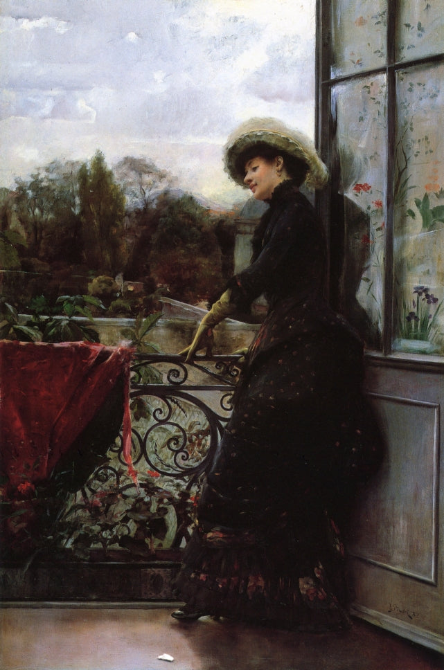 On the Terrace by Julius LeBlanc Stewart,A3(16x12")Poster
