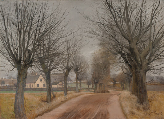 A Road near Vinderød, Zealand, vintage artwork by Lauritz Andersen (L.A.) Ring, 12x8" (A4) Poster