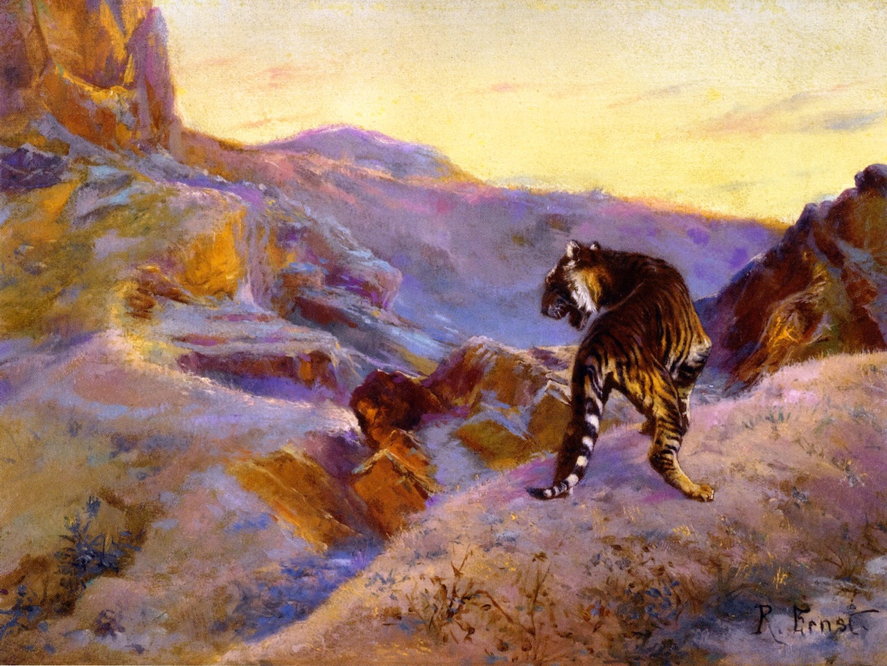 Tiger in the Mountains by Rudolf Ernst,A3(16x12")Poster