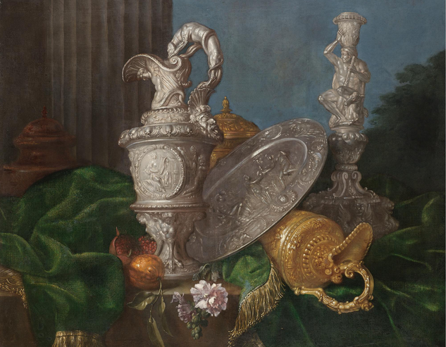Still life with Silverware, vintage artwork by Meiffren Conte, 12x8" (A4) Poster