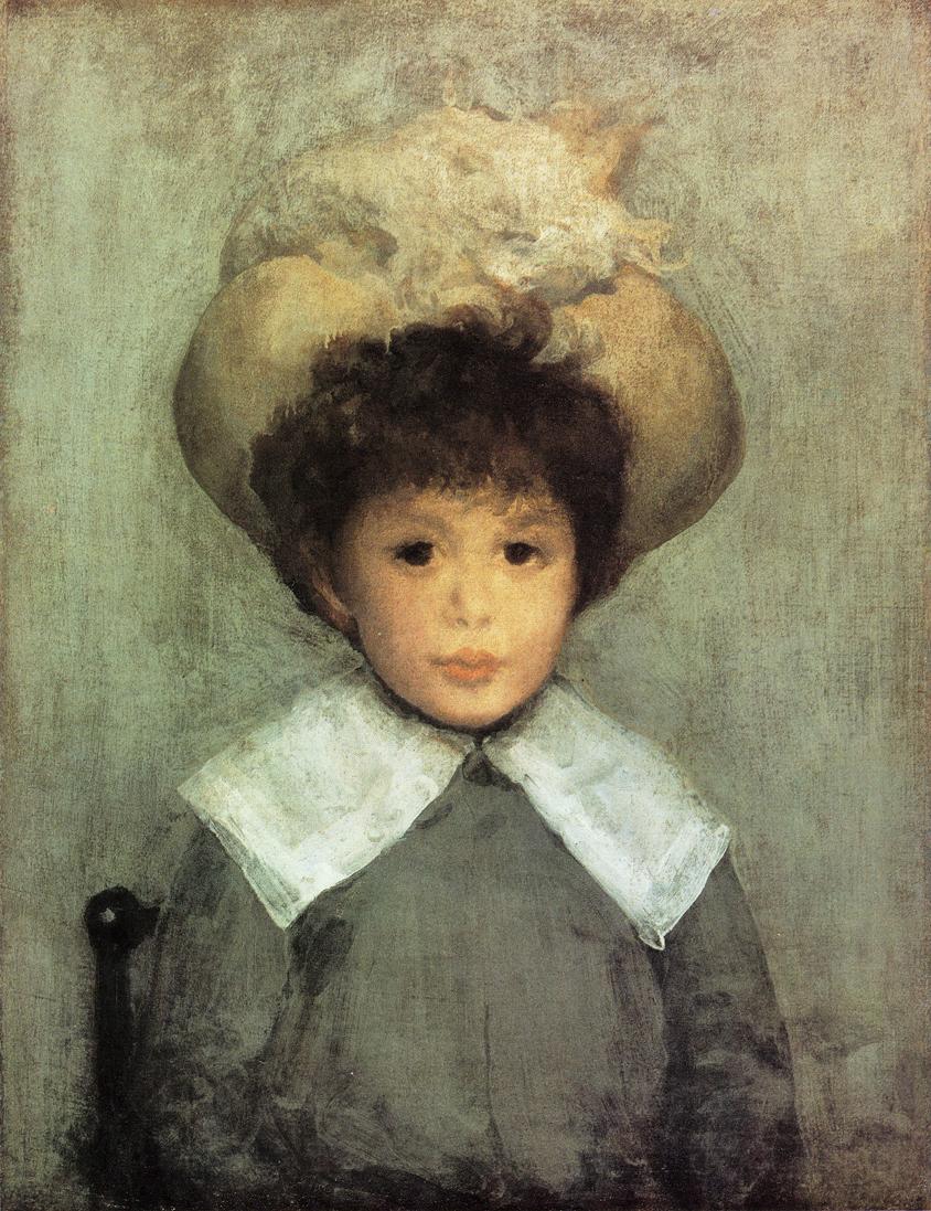 Arrangement in Grey: Portrait of Master Stephen Manuel, vintage artwork by James Abbott McNeill Whistler, 12x8" (A4) Poster