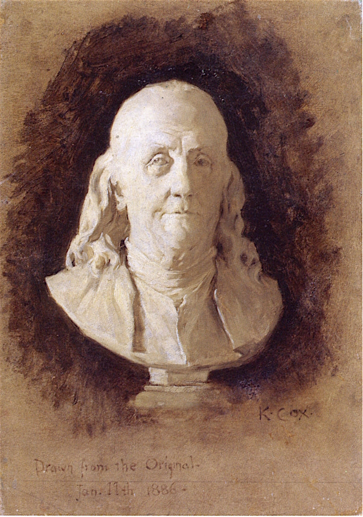 Portrait of Benjamin Franklin by Kenyon Cox,A3(16x12")Poster