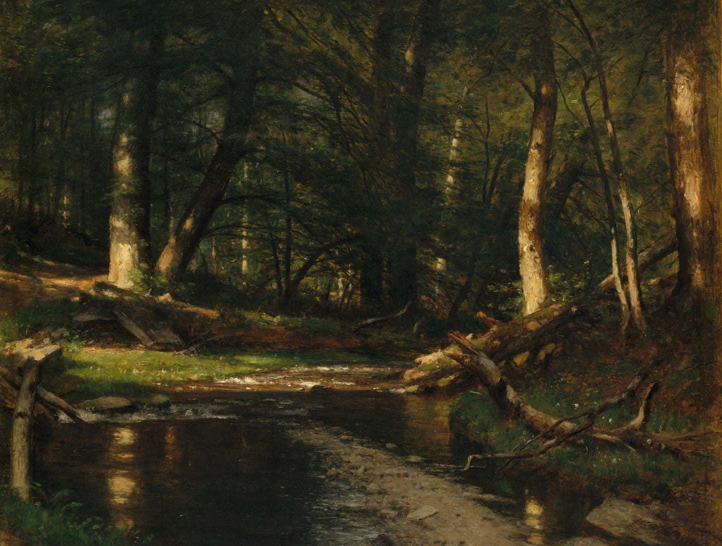 The Brook in the Woods, vintage artwork by Thomas Worthington Whittredge, A3 (16x12") Poster Print