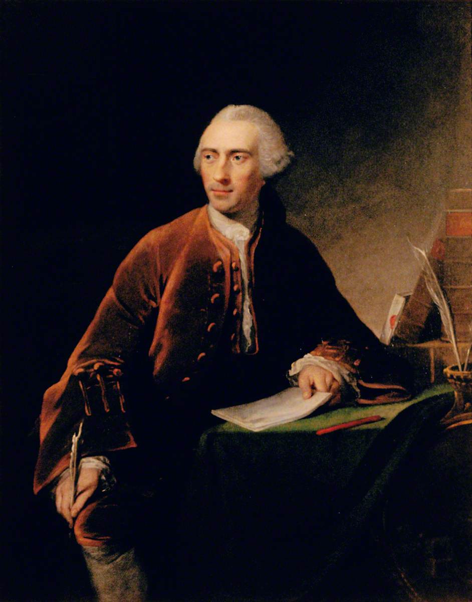 Samuel Vaughan, Trader, President of the American Philosophical Society, vintage artwork by Robert Edge Pine, 12x8" (A4) Poster