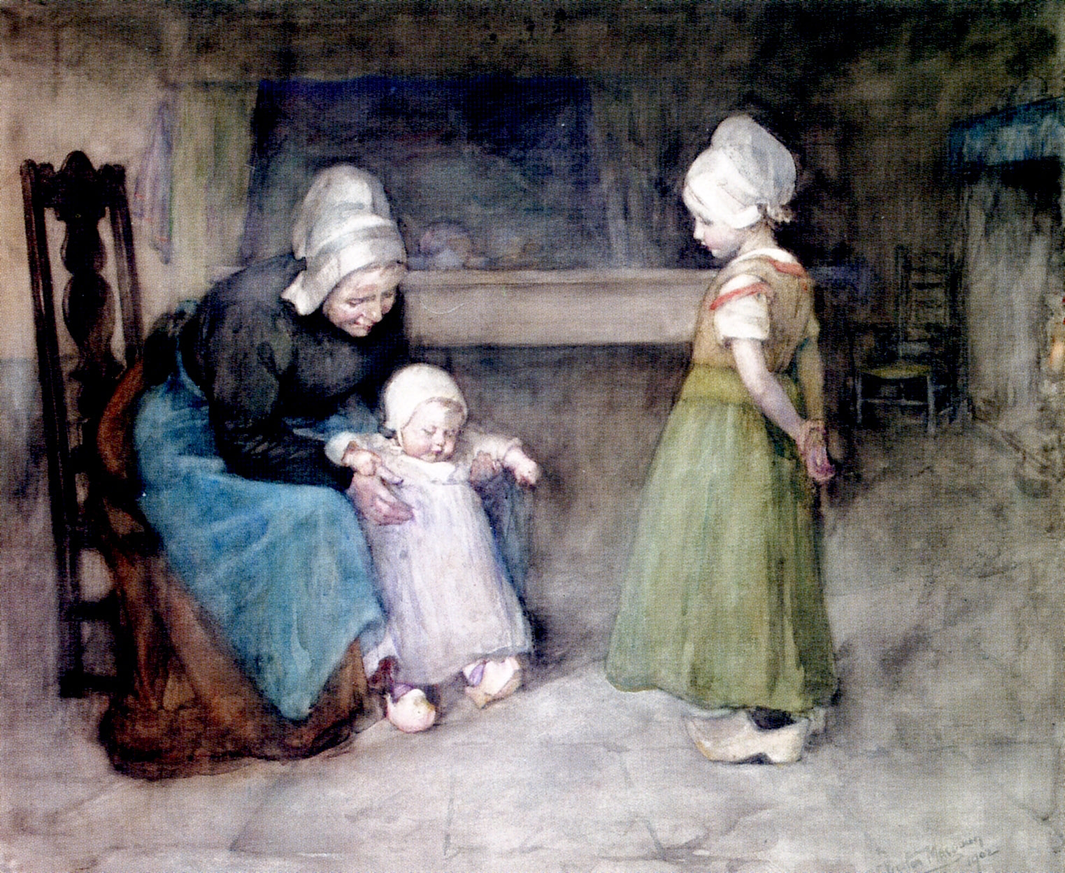 His First Pair by Hannah Clarke Preston MacGoun,A3(16x12")Poster