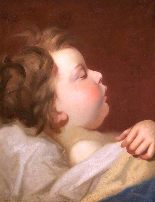 Asleep: The Artist's Son, Albert Edwin Gillard, vintage artwork by William Ward Gillard, A3 (16x12") Poster Print