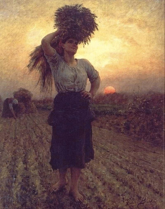 Harvesters, vintage artwork by Jules-Adolphe Breton, 12x8" (A4) Poster