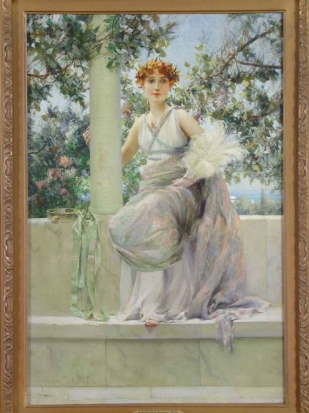 Young Greek with Tambourine, vintage artwork by Francis Coates Jones, 12x8" (A4) Poster