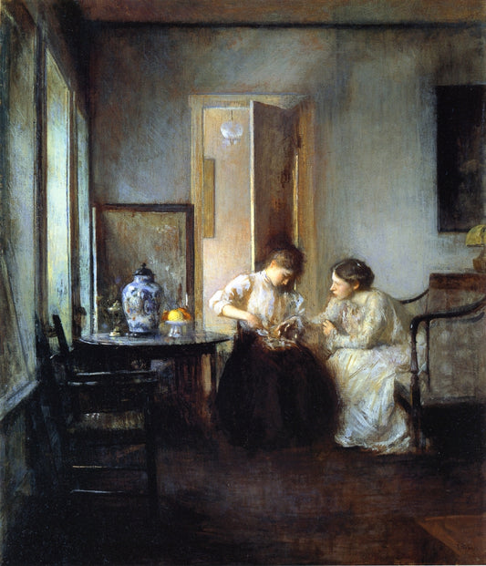 New England Interior, vintage artwork by Edmund Tarbell, 12x8" (A4) Poster