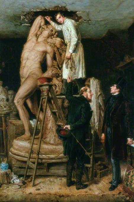 John Graham Lough in His Studio, vintage artwork by Ralph Hedley, 12x8" (A4) Poster