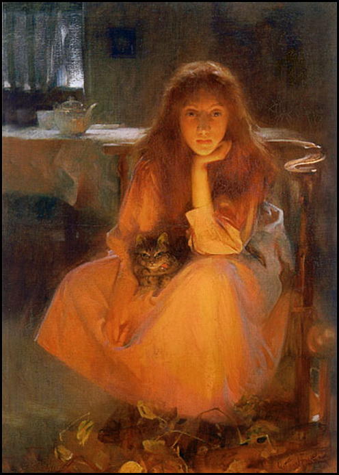 Fire Fancies, vintage artwork by Arthur Hacker, 12x8" (A4) Poster