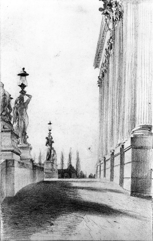 The 'Green Stairway' at the Royal Palace of Potsdam, vintage artwork by Adolph von Menzel, A3 (16x12") Poster Print