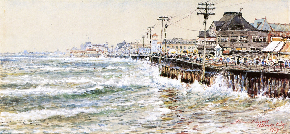 Atlantic City, vintage artwork by Edmund Darch Lewis, 12x8" (A4) Poster