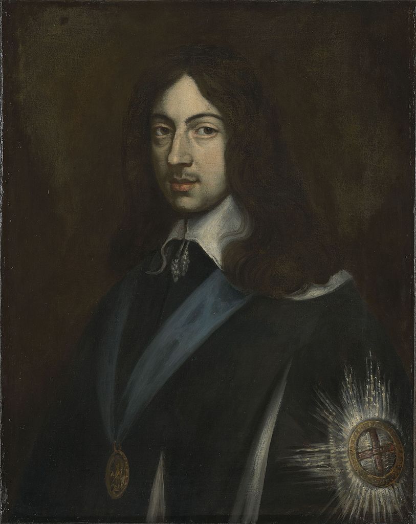 Portrait of King Charles II of England, Scotland and Ireland, vintage artwork by Jan van den Hoecke, 12x8" (A4) Poster