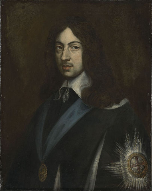 Portrait of King Charles II of England, Scotland and Ireland, vintage artwork by Jan van den Hoecke, 12x8" (A4) Poster