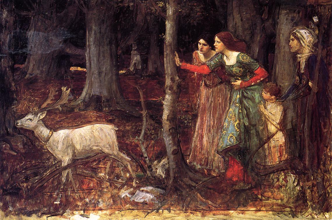 The Mystic Wood, vintage artwork by John William Waterhouse, 12x8" (A4) Poster