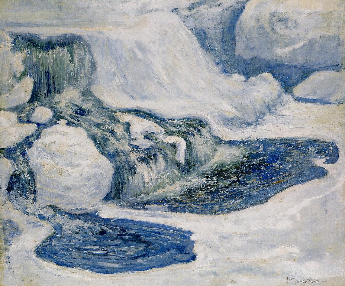 Falls in January, vintage artwork by John Twachtman, 12x8" (A4) Poster