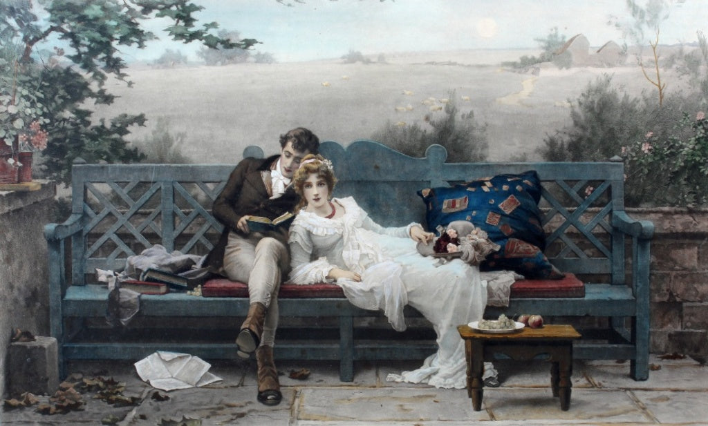 Honeymoon, vintage artwork by Marcus Stone, 12x8" (A4) Poster