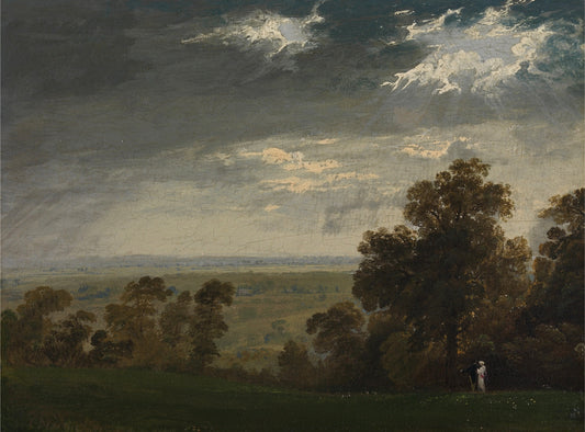 Landscape, Possibly the Isle of Wight or Richmond Hill, vintage artwork by John Martin, 12x8" (A4) Poster