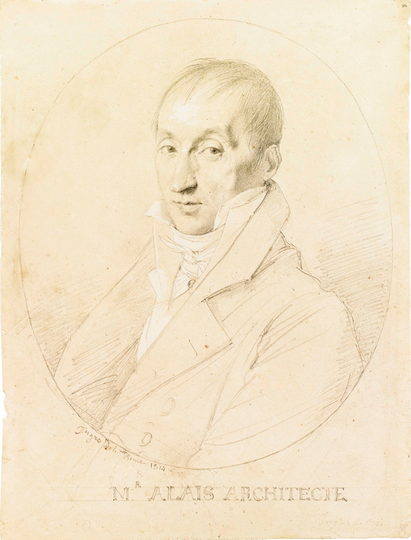 The Architect Guillaume Edouard Allais, vintage artwork by Jean-Auguste-Dominique Ingres, 12x8" (A4) Poster