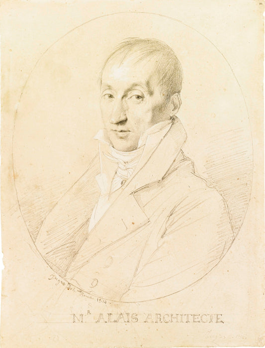 The Architect Guillaume Edouard Allais, vintage artwork by Jean-Auguste-Dominique Ingres, 12x8" (A4) Poster