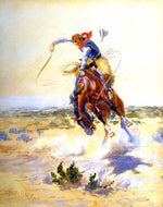 A Bad Hoss, vintage artwork by Charles Marion Russell, 12x8" (A4) Poster