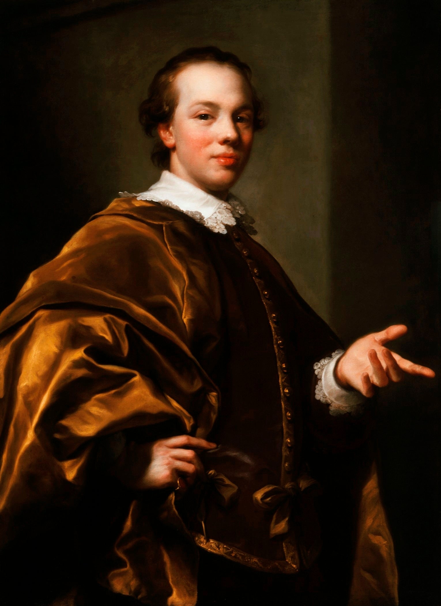 Portrait of John Viscount Garlies, Later 7th Earl of Galloway, as Master of Garlies, vintage artwork by Anton Raphael Mengs, 12x8" (A4) Poster