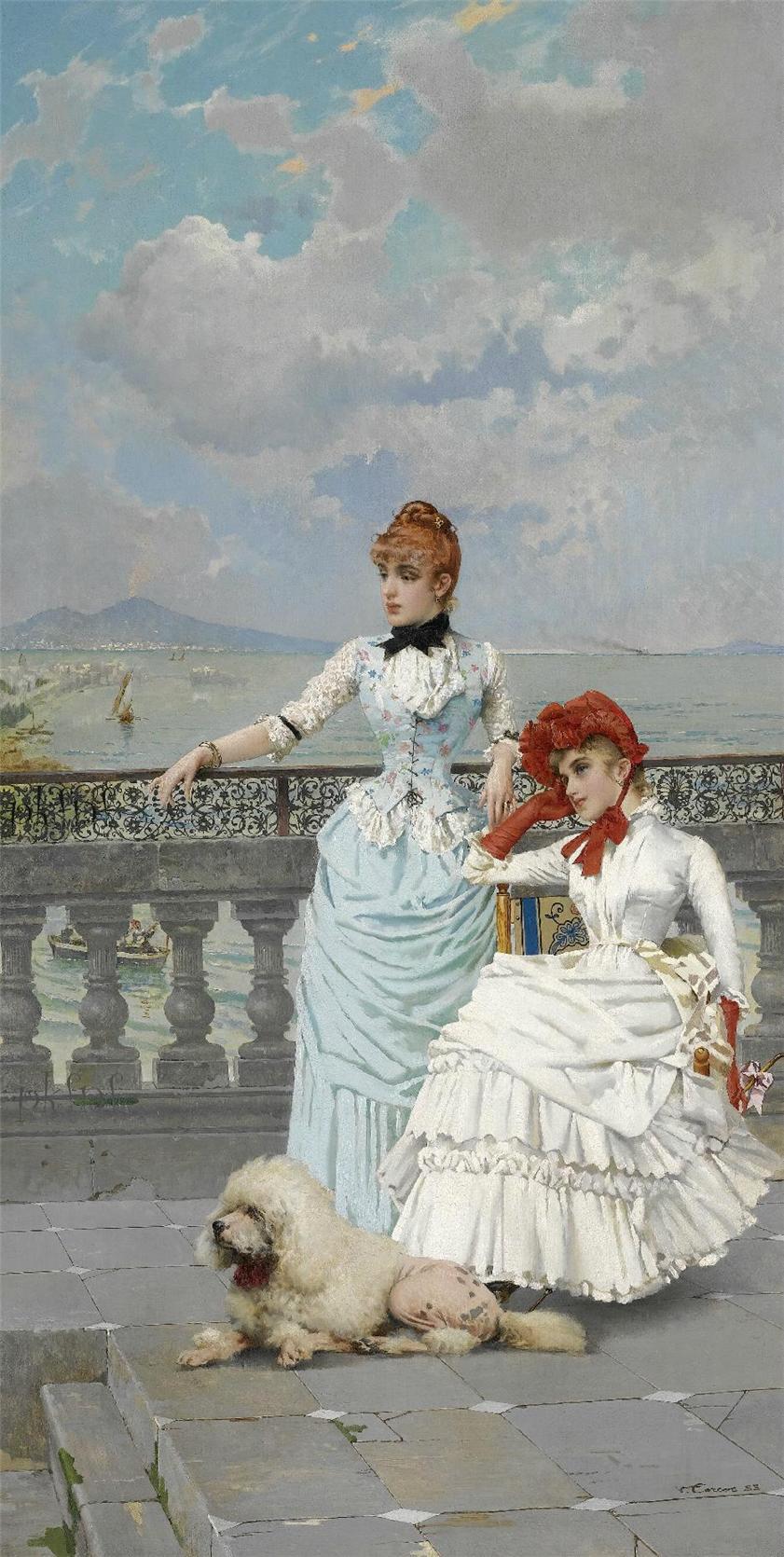 Neapolitan Beauties by Vittorio Matteo Corcos,A3(16x12")Poster
